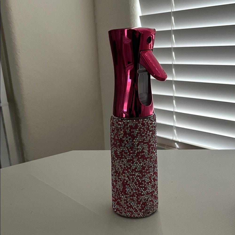 Pink and Silver Glitter Spray Bottle